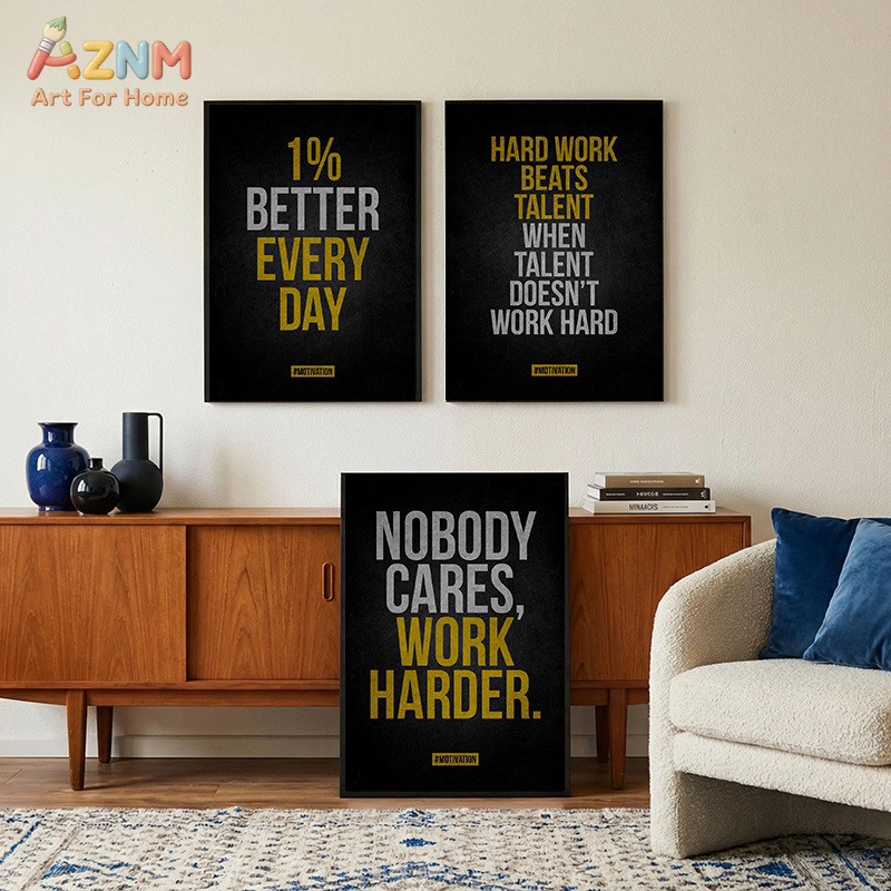 Home Gym Quotes - AZNM Kanvas Seni Dinding dengan Kutipan