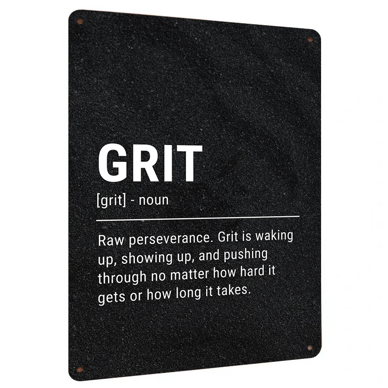 Home Gym Quotes - Seni Dinding Logam dengan Definisi Grit,