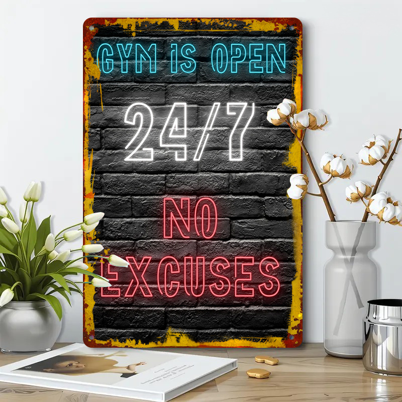 Seni Dinding Logam Efek Neon G - Home Gym Quotes ulasan dan harga