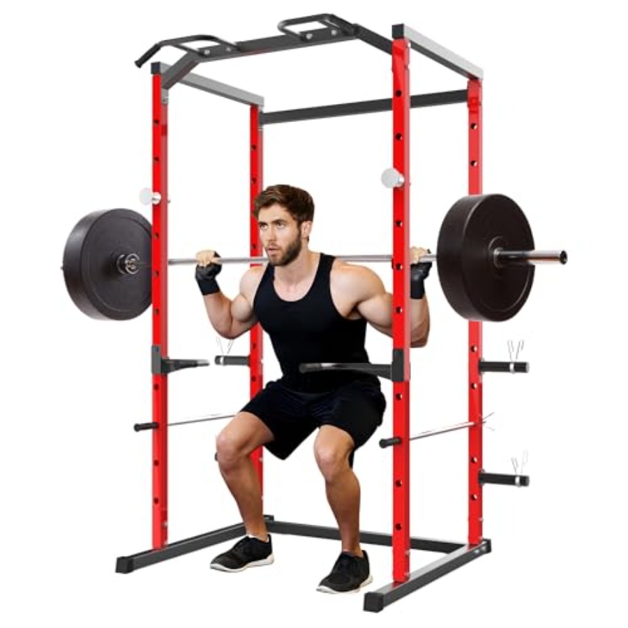 Rak Squat Heavy-Duty dengan Pu - Home Gym Pull Up Bar ulasan dan harga