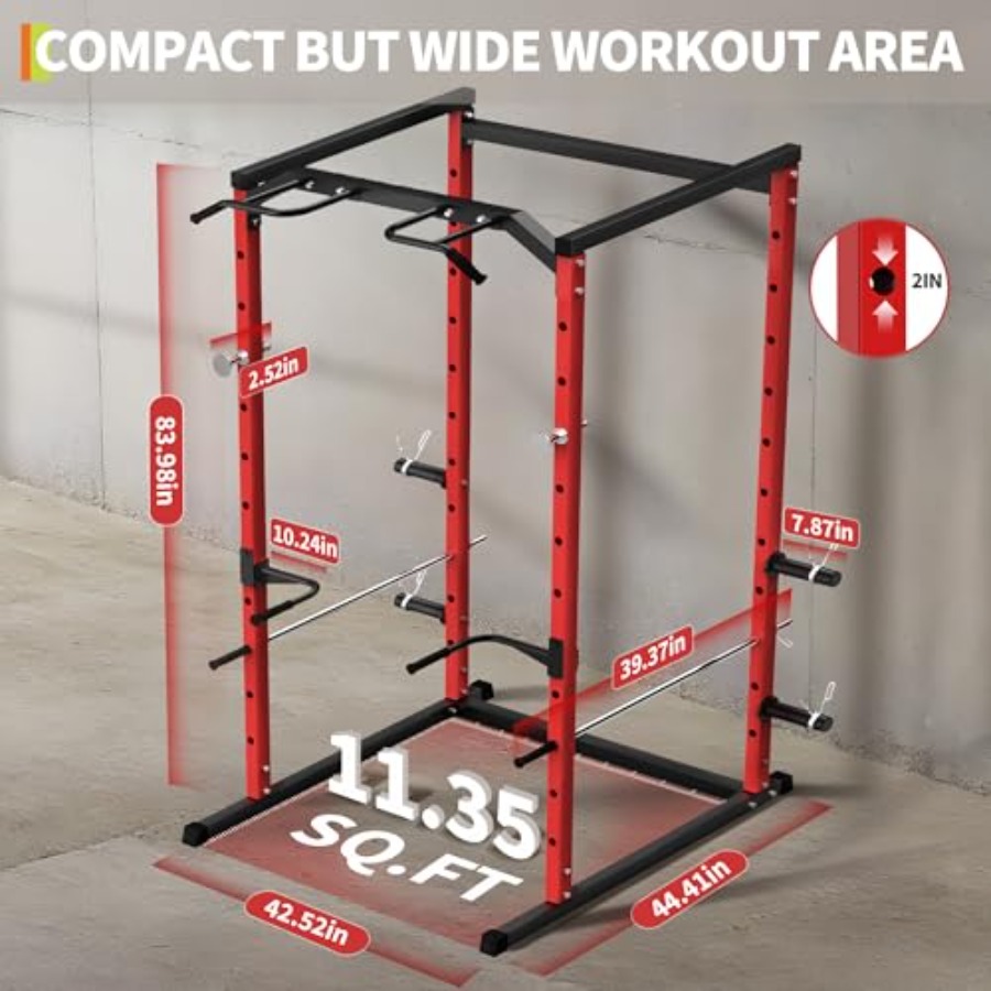 Rak Squat Heavy-Duty dengan Pu - Home Gym Pull Up Bar ulasan dan harga