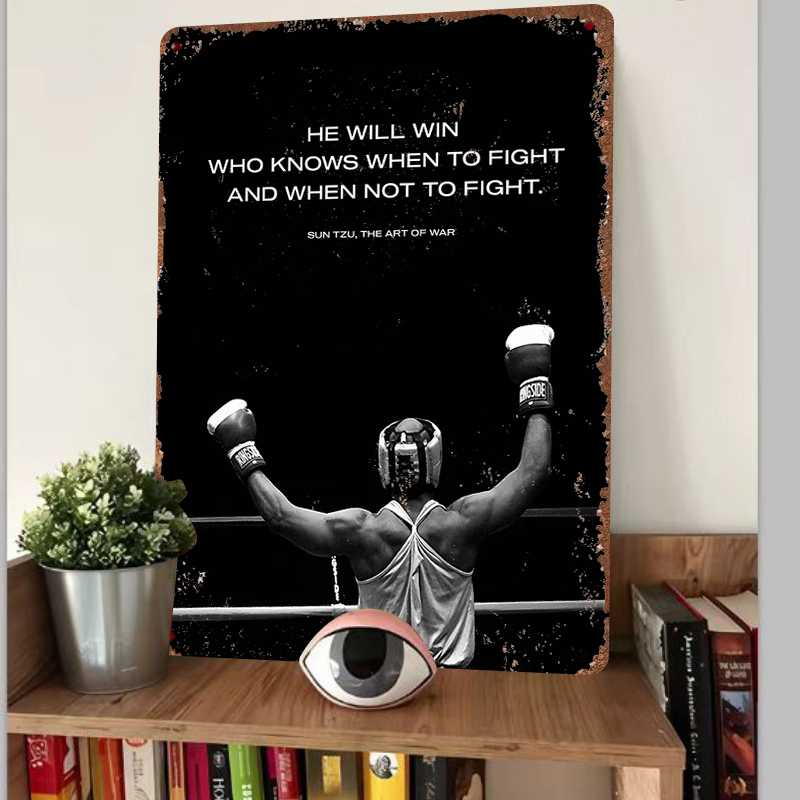 Seni Dinding Logam Bertema Tin - Home Gym Quotes ulasan dan harga