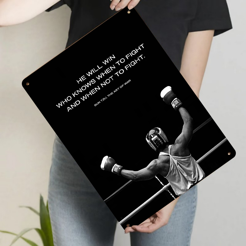 Seni Dinding Logam Bertema Tin - Home Gym Quotes ulasan dan harga