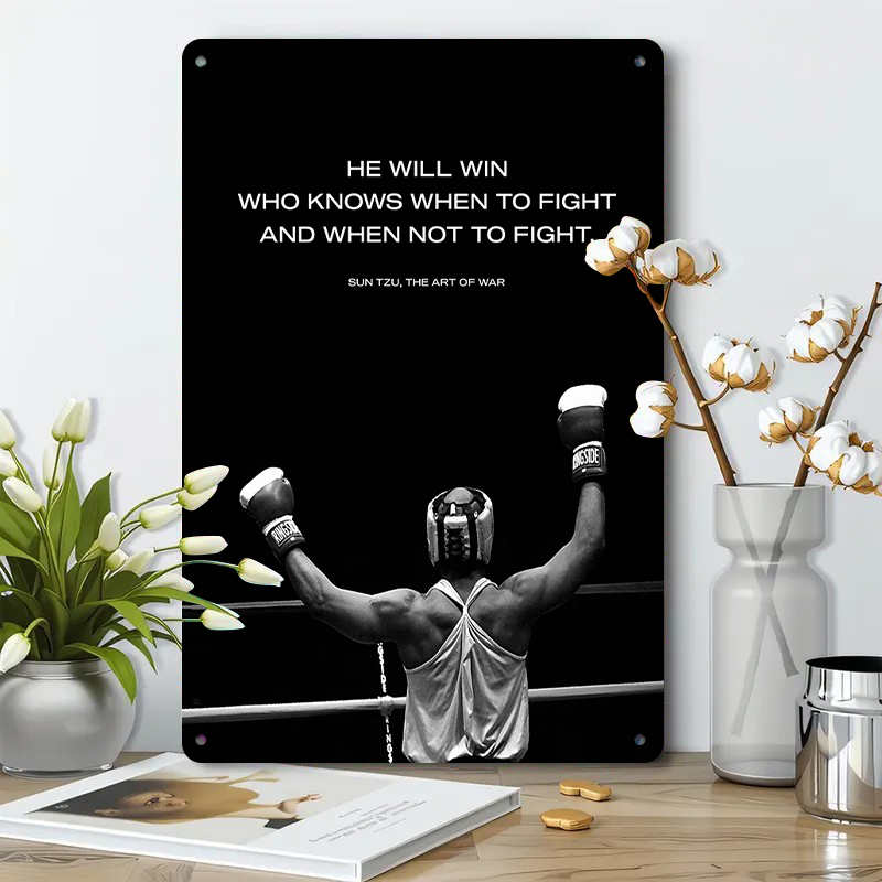 Seni Dinding Logam Bertema Tin - Home Gym Quotes ulasan dan harga
