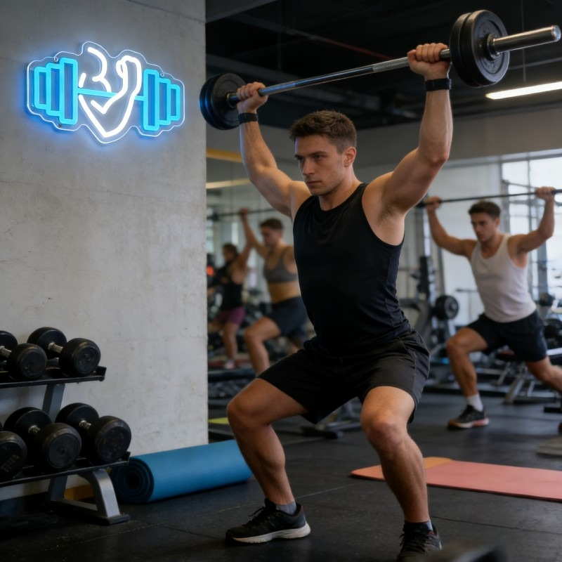 Lampu LED Neon Sign Bicep Dumb - Home Gym Quotes ulasan dan harga