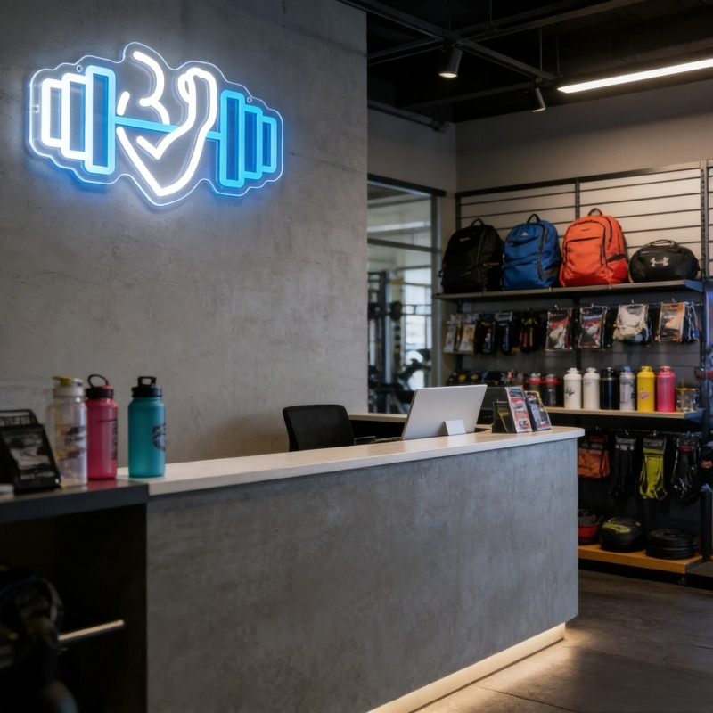 Lampu LED Neon Sign Bicep Dumb - Home Gym Quotes ulasan dan harga