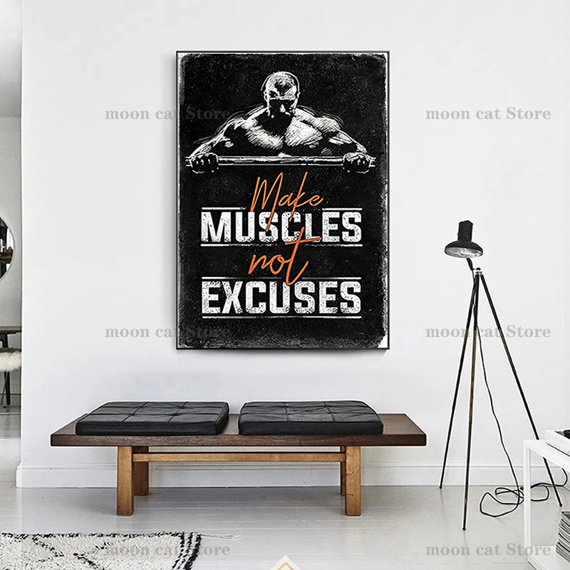 Poster Olahraga Fitness Poster - Home Gym Quotes ulasan dan harga
