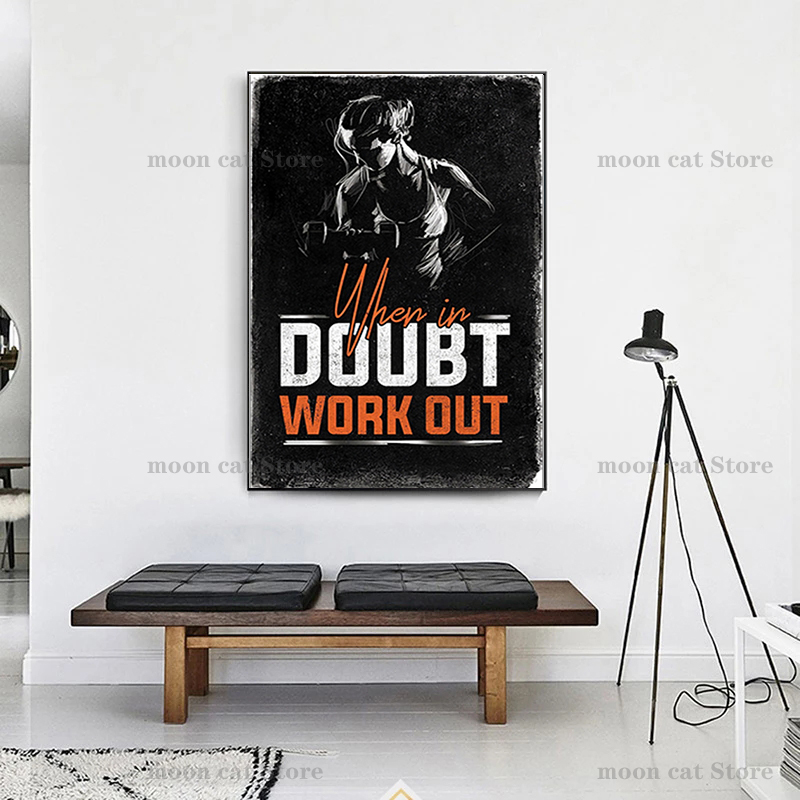 Poster Olahraga Fitness Poster - Home Gym Quotes ulasan dan harga